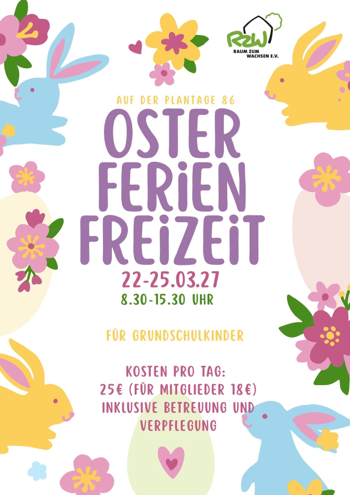 Ferien - Freizeit, 22.03.- 25.03.2027, Mo-Do, 8.30h - 15.30h